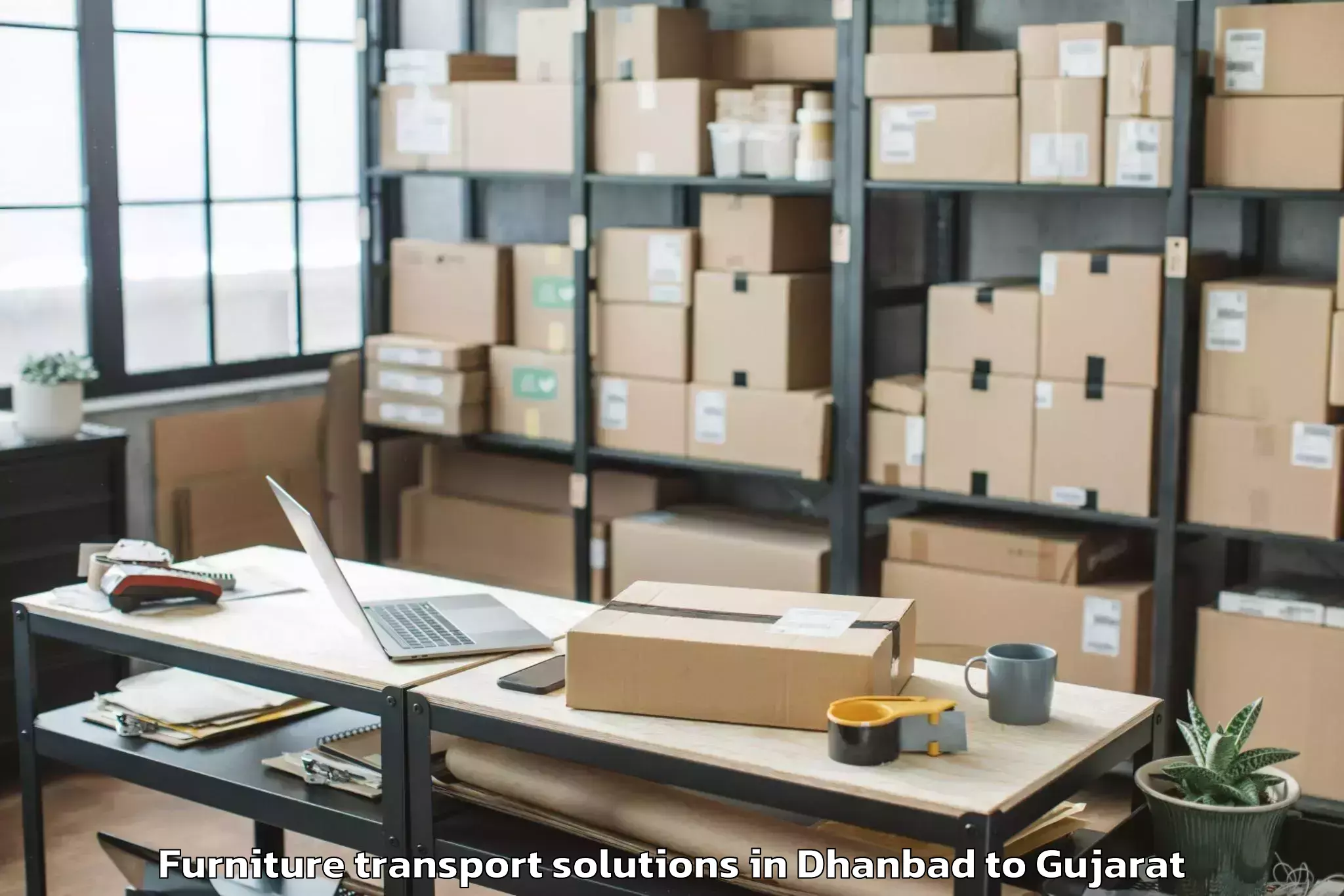 Hassle-Free Dhanbad to Ambaji Furniture Transport Solutions